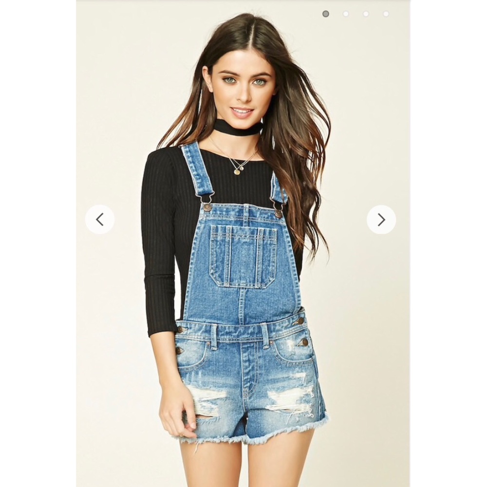 Forever 21 Distressed Overalls